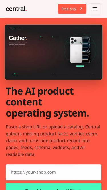 Screenshot of central.to