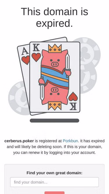 Screenshot of cerberus.poker