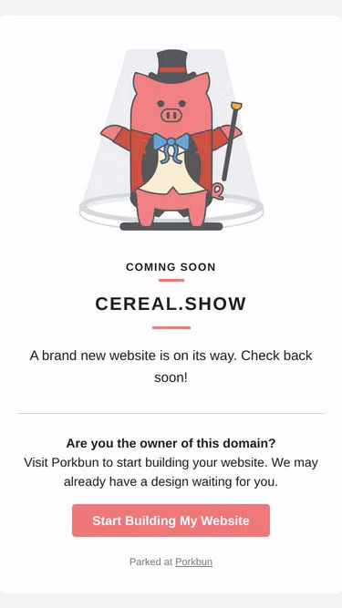 Screenshot of cereal.show