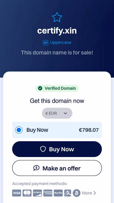 Screenshot of certify.xin