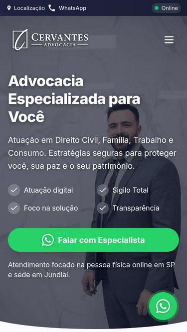 Screenshot of cervantes.adv.br