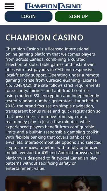 Screenshot of championcasino.win