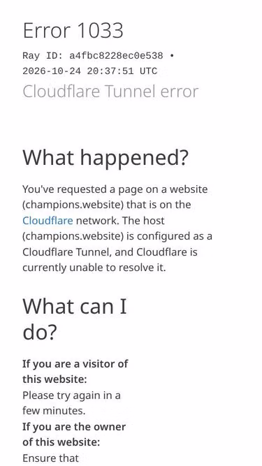 Screenshot of champions.website