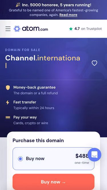 Screenshot of channel.international