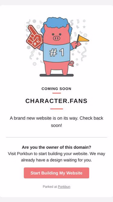 Screenshot of character.fans
