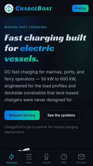 Screenshot of charge.boats