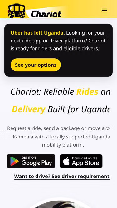 Screenshot of chariot.ug