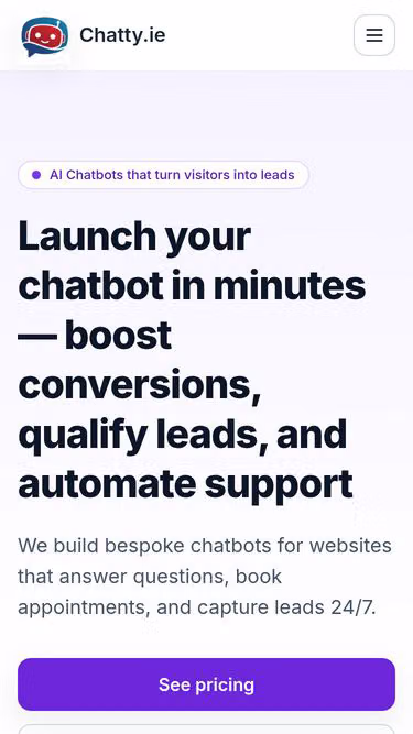 Screenshot of chatty.ie