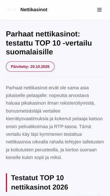 Screenshot of chaya.fi
