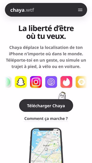 Screenshot of chaya.wtf