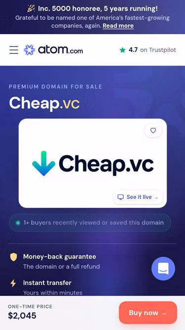 Screenshot of cheap.vc