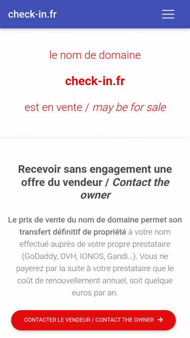 Screenshot of check-in.fr