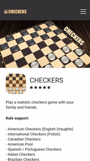 Screenshot of checkers.games