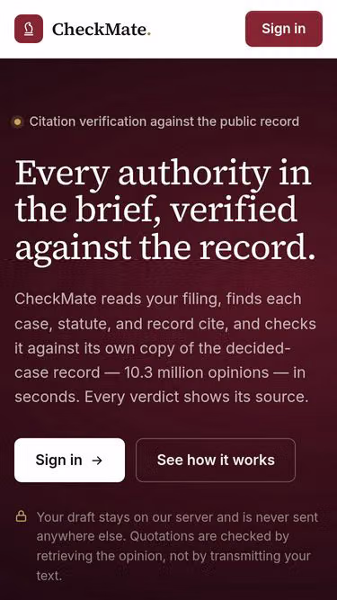 Screenshot of checkmate.esq
