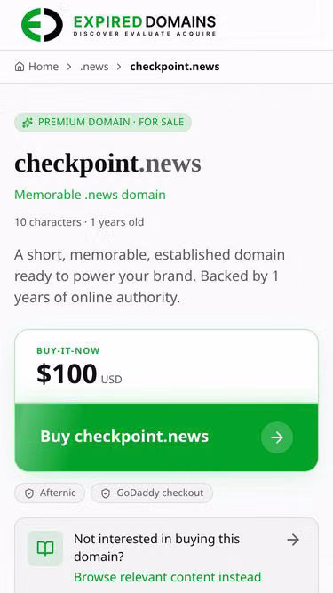 Screenshot of checkpoint.news