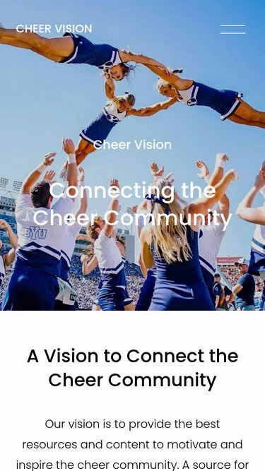 Screenshot of cheer.vision