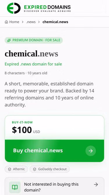Screenshot of chemical.news