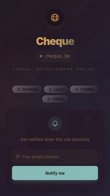 Screenshot of cheque.be