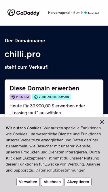 Screenshot of chilli.pro
