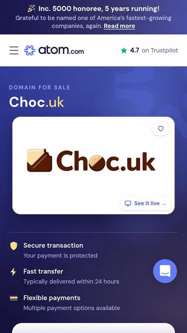 Screenshot of choc.uk