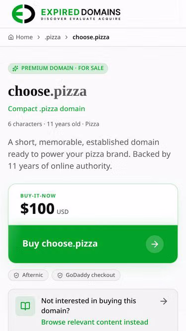 Screenshot of choose.pizza