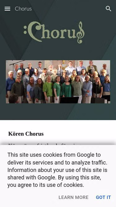Screenshot of chorus.nu
