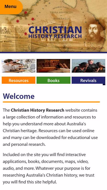 Screenshot of chr.org.au