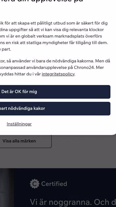 Screenshot of chrono24.se