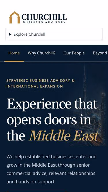 Screenshot of churchill.ae