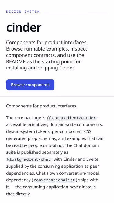 Screenshot of cinder.website