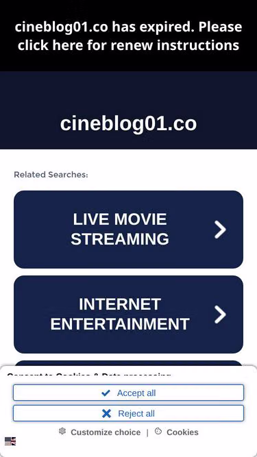 Screenshot of cineblog01.co