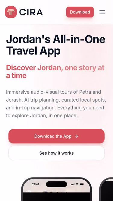 Screenshot of cira.travel