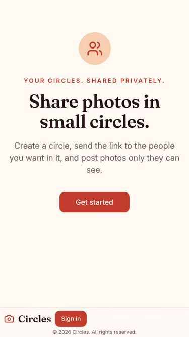 Screenshot of circles.pics