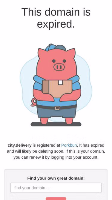 Screenshot of city.delivery