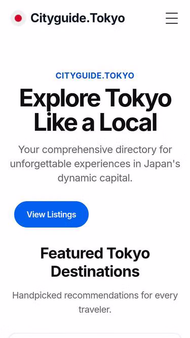 Screenshot of cityguide.tokyo