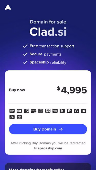 Screenshot of clad.si