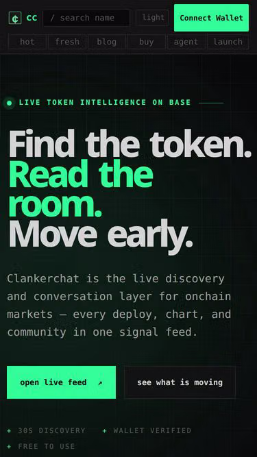 Screenshot of clanker.chat