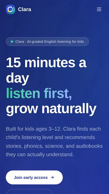 Screenshot of clara.fm