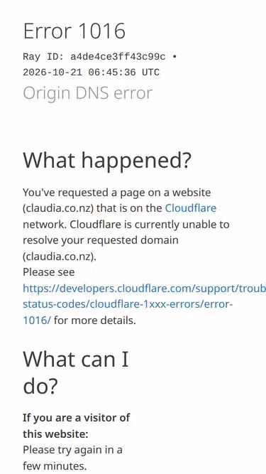 Screenshot of claudia.co.nz