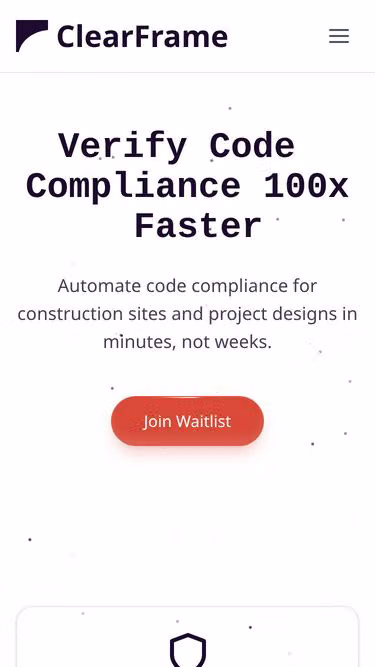 Screenshot of clearframe.xyz