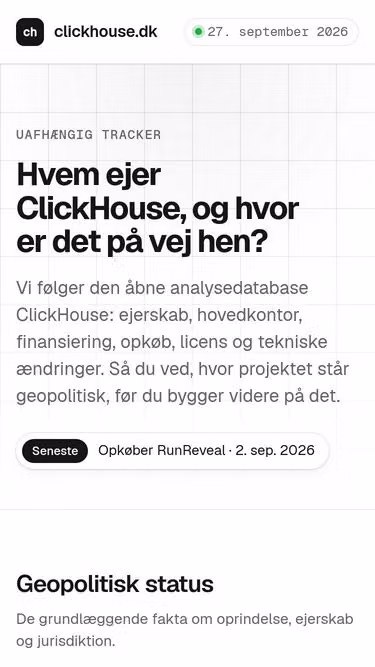 Screenshot of clickhouse.dk