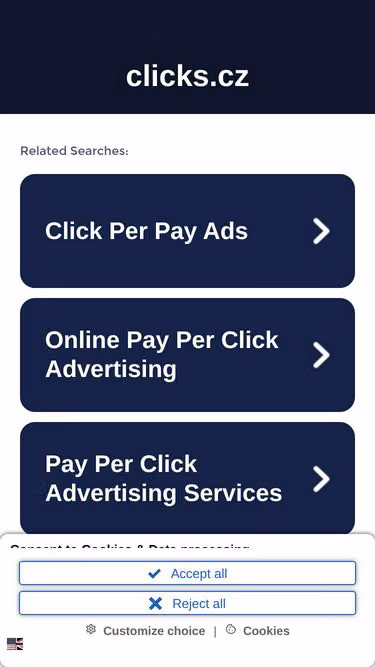 Screenshot of clicks.cz