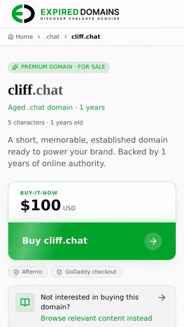 Screenshot of cliff.chat