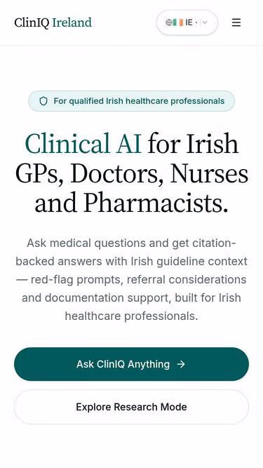 Screenshot of cliniq.ie