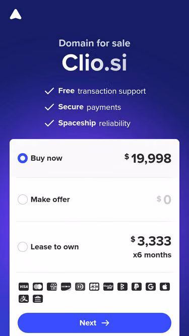 Screenshot of clio.si
