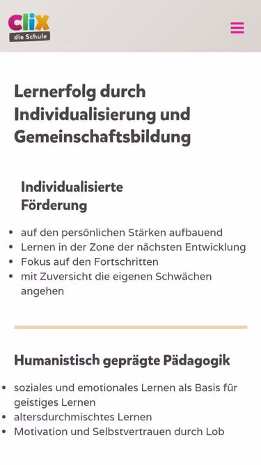 Screenshot of clix.ch