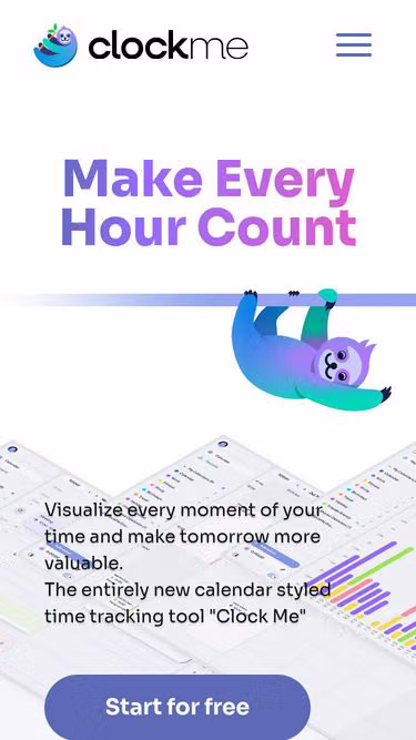 Screenshot of clock.me