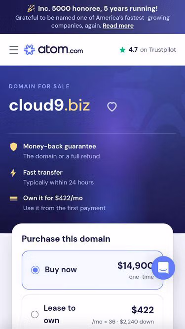Screenshot of cloud9.biz