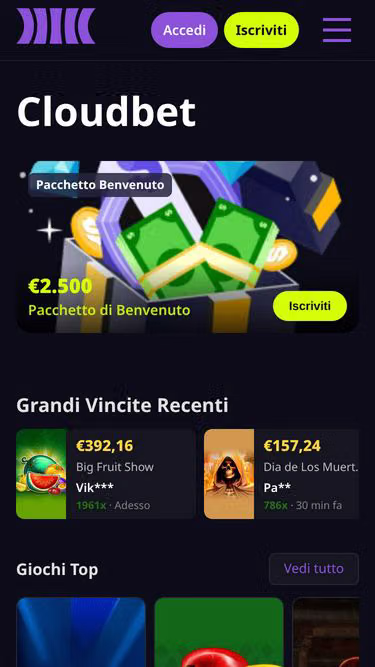 Screenshot of cloudbet.it