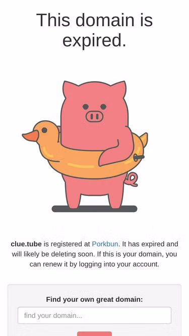 Screenshot of clue.tube